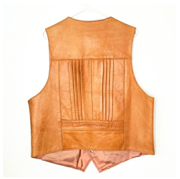 Cevy's vintage genuine leather western vest Sz 48 - Picture 2 of 11